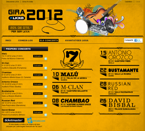 Entra al web de la Gira LKXA 2012