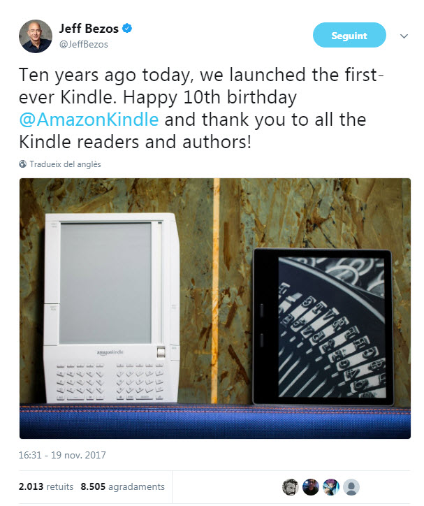 Amazon Kindle cumple 10 años marcando tendencia en el mundo del libro electrónico